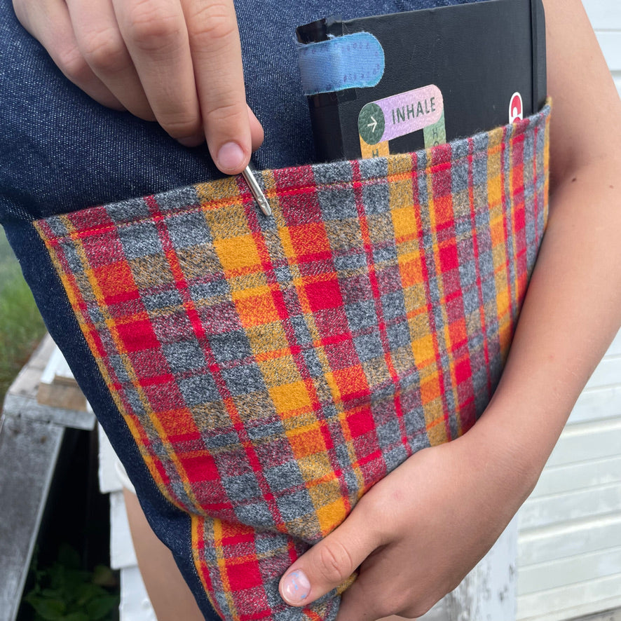 kangaroo pillow / crimson flannel