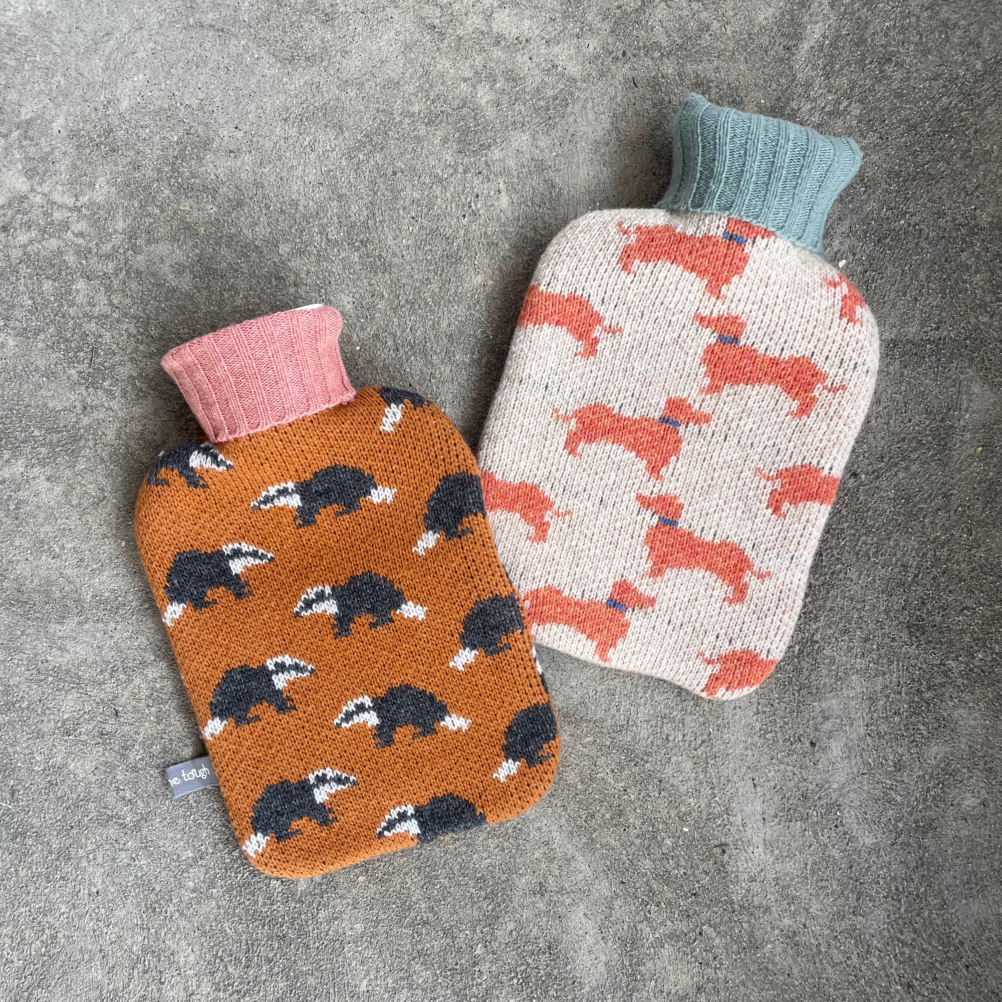 Small Hot Water Bottle &amp; Lambswool Cover