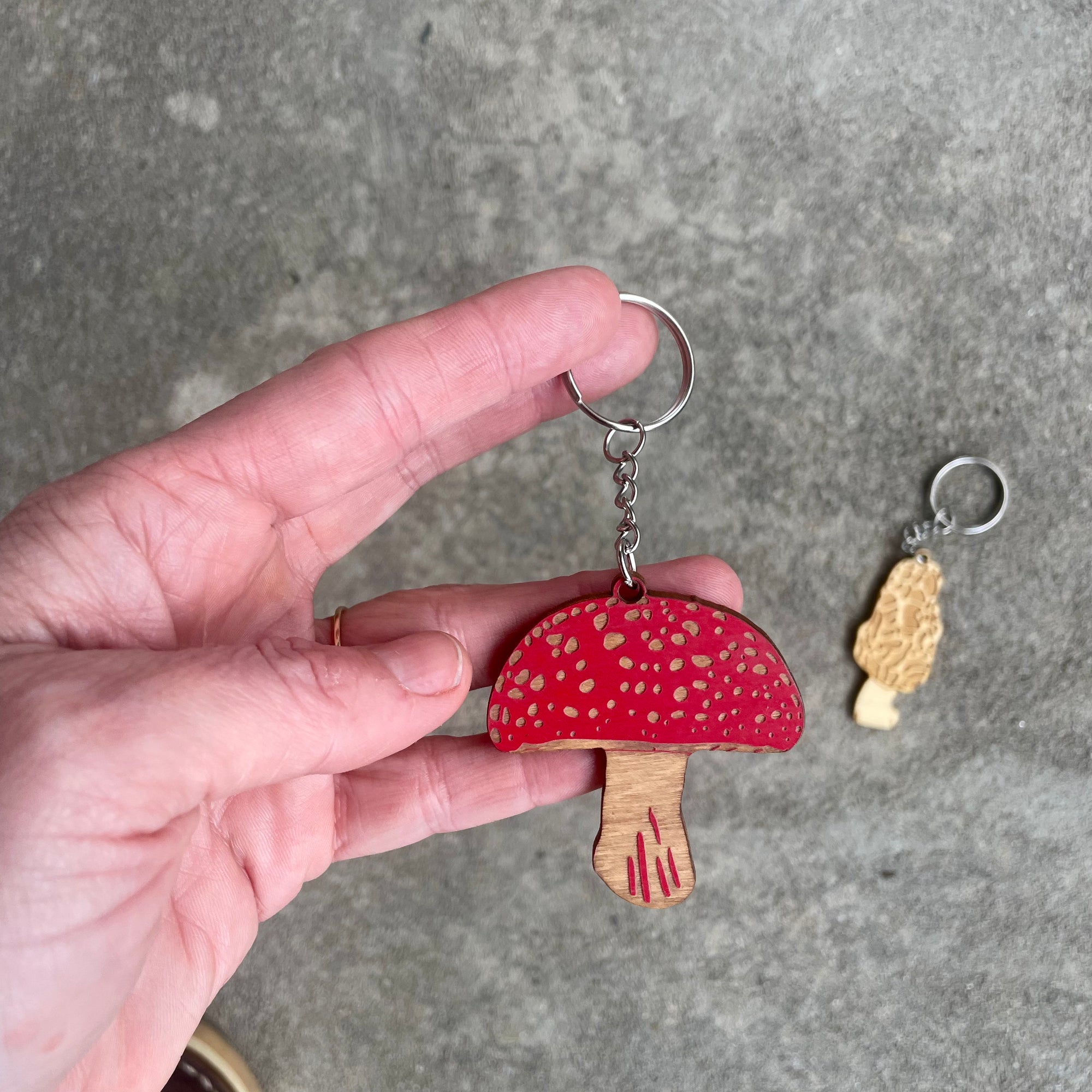 mushroom keychain