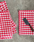 Linen Dish Towel / Red Gingham