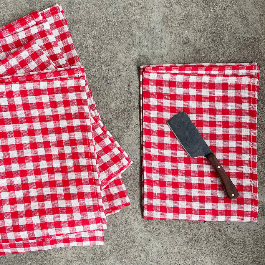 Red gingham dish towels deals