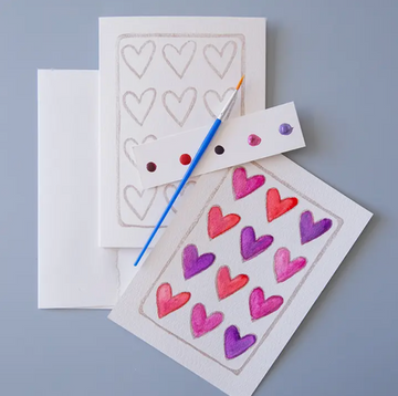 5x7 Hearts Watercolor Art Card Kit
