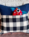 kangaroo pillow / b+w flannel