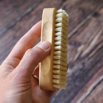 Gardener's nail brush beechwood and tampico fiber