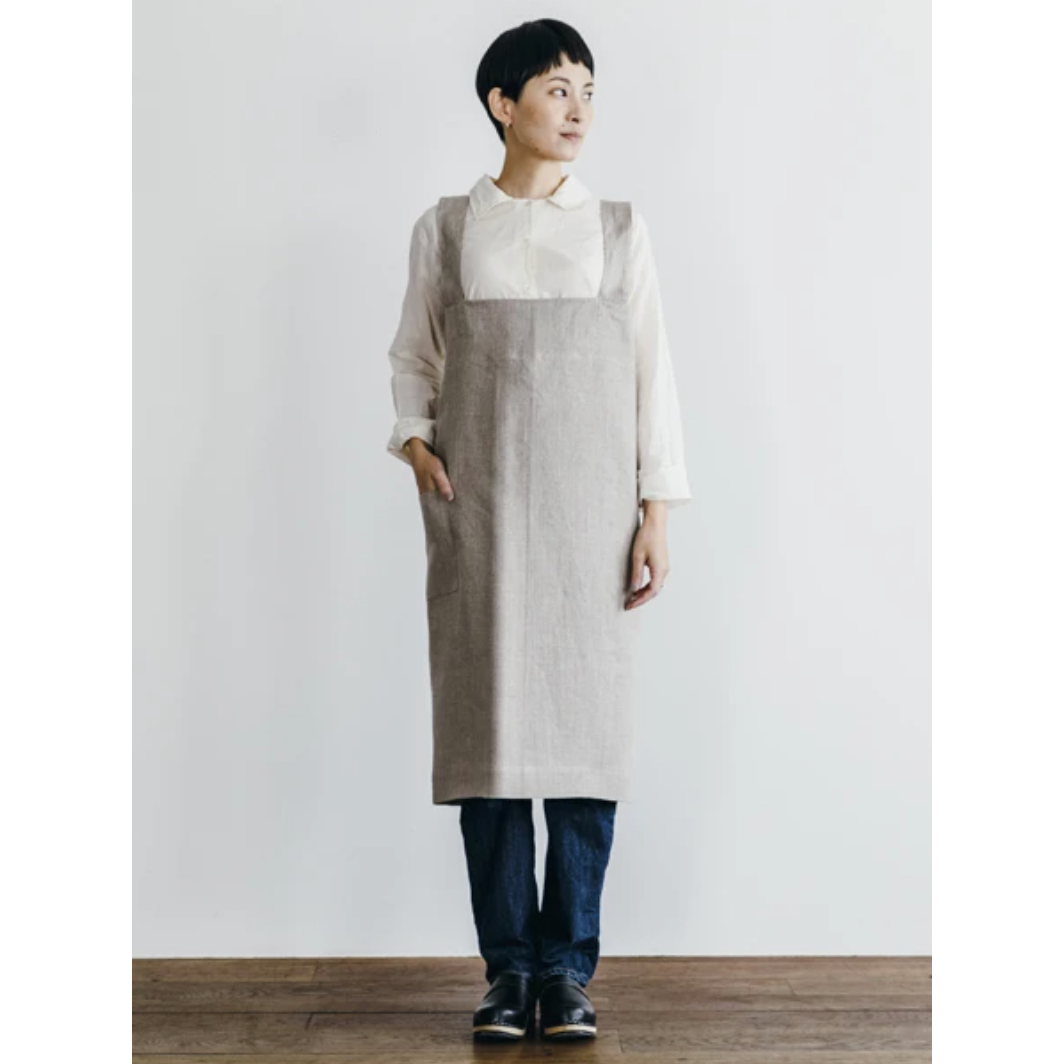 Linen Cross Back Apron / Flax