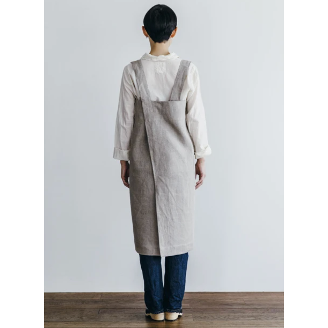 Linen Cross Back Apron / Flax