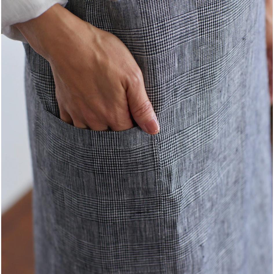 Linen Cross Back Apron / Flax