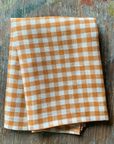 Linen Dish Towel / Ochre Gingham