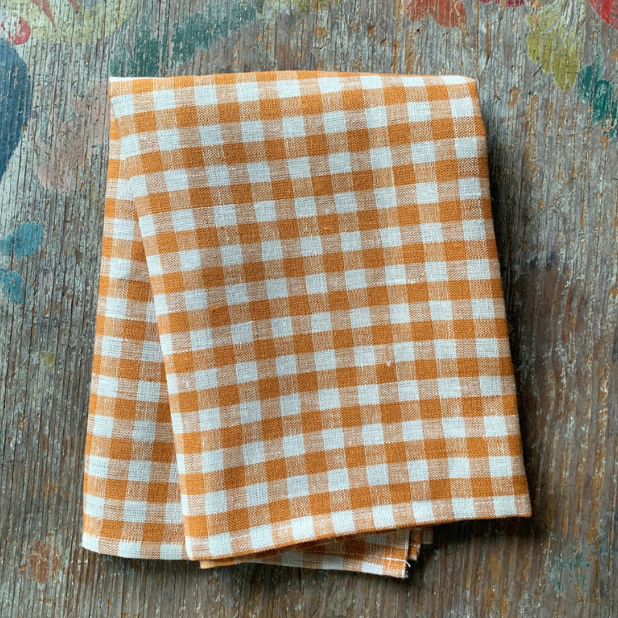 Linen Dish Towel / Ochre Gingham – DIG + CO.