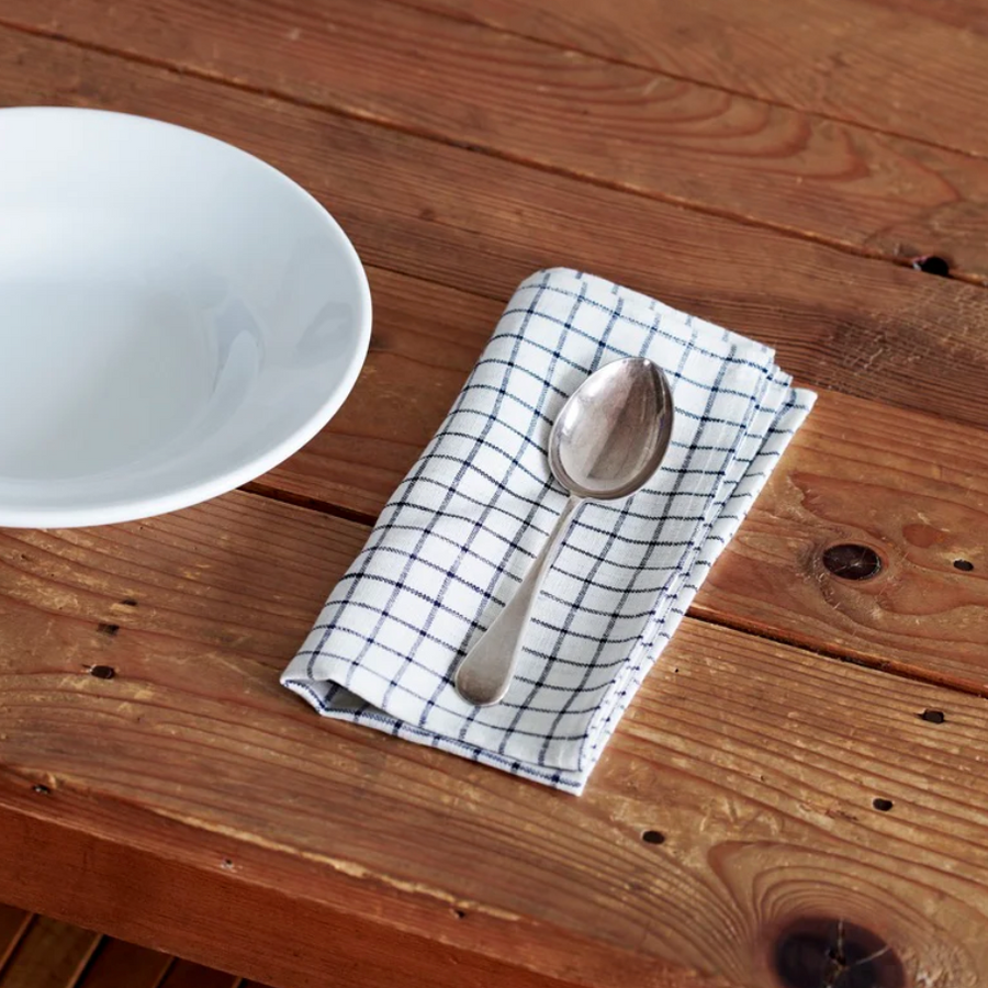 Windowpane Linen Napkins / Set of Four