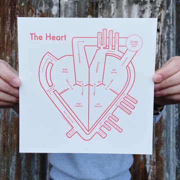 Map of the Heart / Letterpress Print