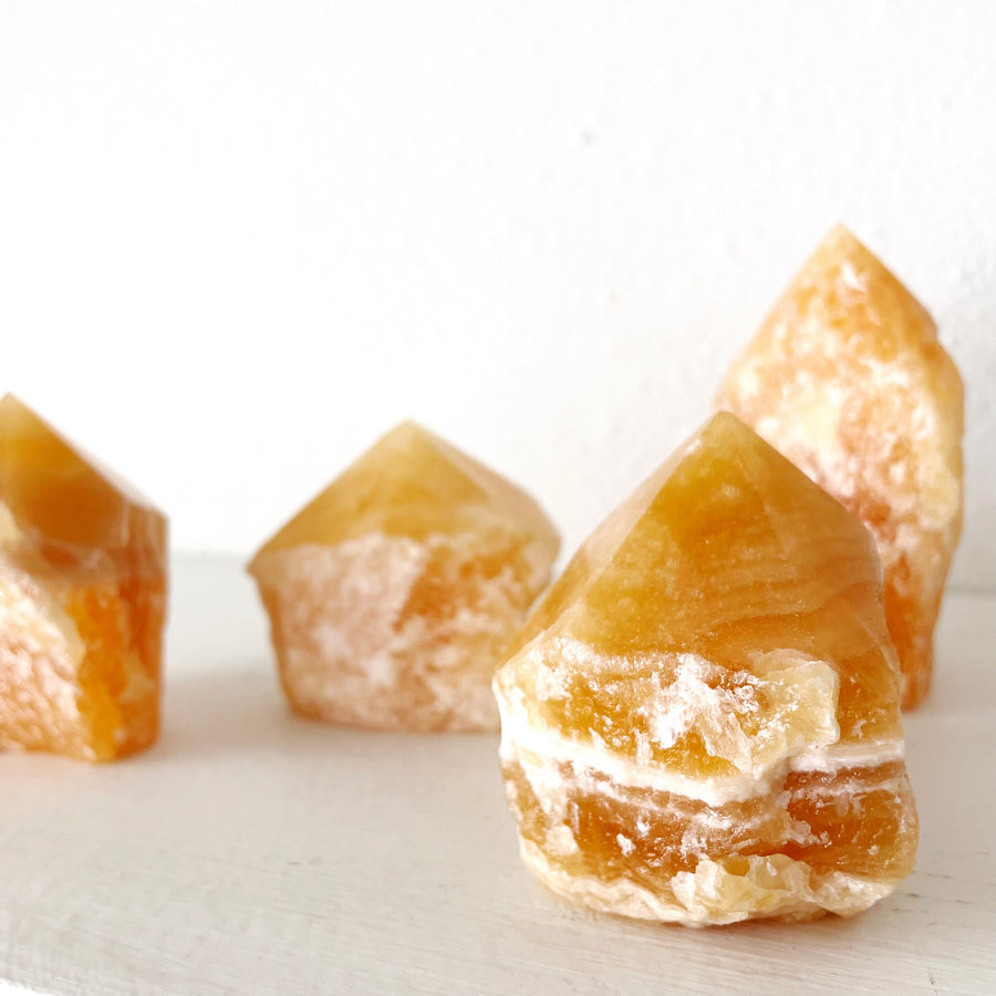 orange calcite point