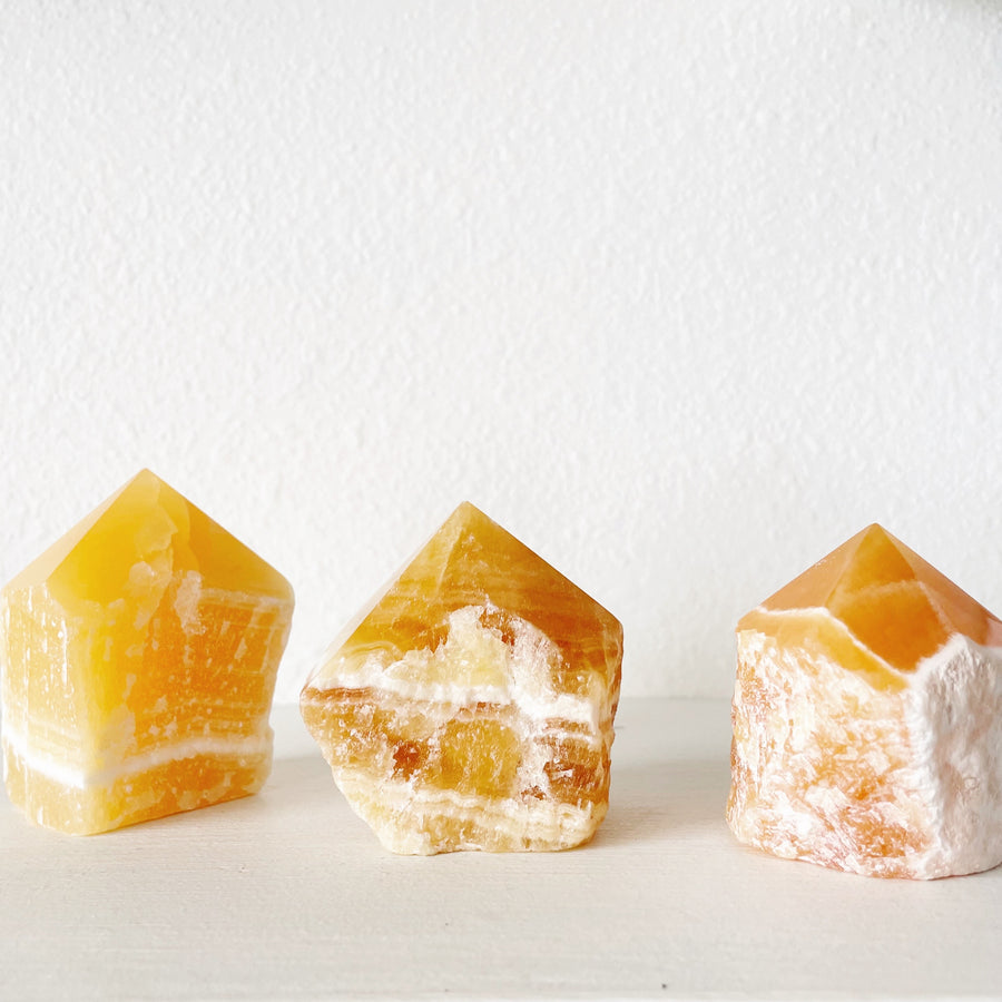 orange calcite point